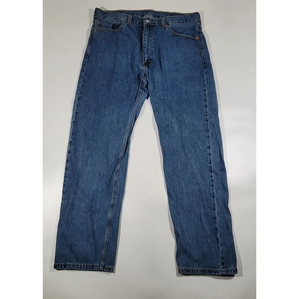 Men's Levis 505 Jeans 38x32‎ (36x32) Dark Wash Straight Leg Regular Fit Red Tab